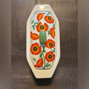 Cook Street 3 pc Covered Butter Boat Orange Poppies